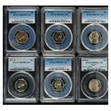 Coin (6) Jefferson Nickels PCGS Graded