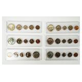 Coin (6) 1966 Year Sets in Plastic Holders BU