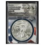 Coin 2021  Silver Eagle Type I  ANACS MS70