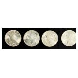 Coin (4) Peace Silver Dollars 1922 in BU