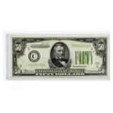 Currency 1934 $50 Fed Reserve Note Crisp!