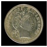 Coin 1916 Barber Dime in Extra Fine