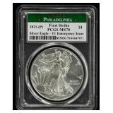 Coin 2021-P Silver Eagle Type I  PCGS  MS70