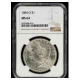 Coin 1884-O Morgan Silver Dollar NGC MS64