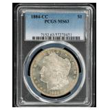 Coin 1884-CC Morgan Silver Dollar PCGS MS63