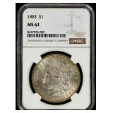 Coin 1883 Morgan Silver Dollar NGC MS62