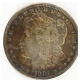 Coin 1891-CC Morgan Silver Dollar XF Spitting E.