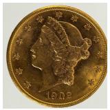 Coin 1902-S  Liberty $20 Gold Almost Unc.