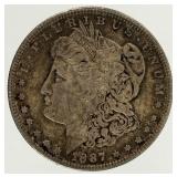 Coin 1887-S  Morgan Silver Dollar Brilliant Unc.