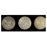 Coin  (3) Morgan Silver Dollars 1921  VF -EF