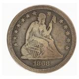 Coin 1868-S Seated Liberty Quarter Very Fine
