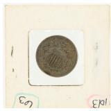 Coin 1867 Shield Nickel in Very Fine
