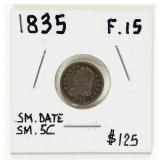 Coin 1835 Small Date Bust Half Dime in Fine