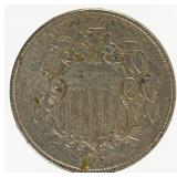 Coin 1868 Shield Nickel in Choice Extra Fine