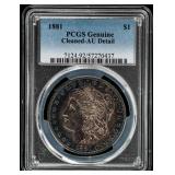 Coin 1881 Morgan Silver Dollar PCGS AU*