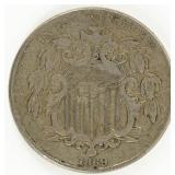Coin 1869 Shield Nickel in Extra Fine