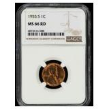 Coin 1955-S Lincoln Cent NGC MS66RD