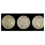 Coin (3) Peace Silver Dollars 1925, 26-S & 35-S