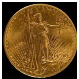 Coin 1910-S St. Gaudens $20 Gold Almost Unc.