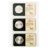 Coin (3)  American Silver Eagles 1987, 98 & 2000