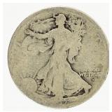 Coin 1917-D Obv.  Walking Liberty Half Dollar Good