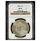 Coin 1884-O  Morgan Silver Dollar NGC MS62