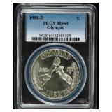 Coin 1988-D Olympic Silver Commemorative PCGS MS69