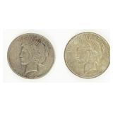 Coin (2) Peace Silver Dollars 1922-P & S