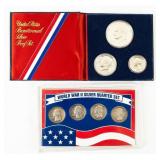 Coin 1976 3pc Silver Set & WWII Silver Quarter Set