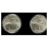 Coin (2) Silver Eagles 2004 in Brilliant Unc.