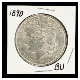 Coin 1890  Morgan Silver Dollar Brilliant Unc.