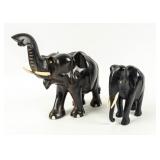Hand Carved Ebony Wood Elephant Sculptures