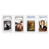 Trading Cards (4) Graded Marilyn, Elvis, Wayne