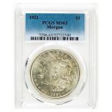 Coin 1921 Morgan Silver Dollar PCGS MS63