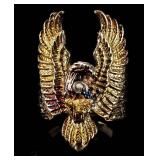Jewelry Sterling Silver Gold Nugget Eagle Ring
