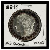 Coin 1884-S  Morgan Silver Dollar B.U. Toned