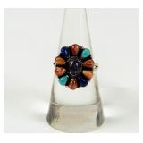 Jewelry Sterling Silver Floral Stone Ring