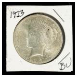 Coin 1923 Peace Silver Dollar Brilliant Unc.