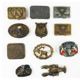 11 Vintage Belt Buckles Brass or Bronze+
