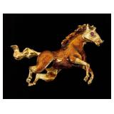 Jewelry 18kt Gold Horse Brooch