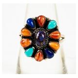 Jewelry Sterling Silver Floral Stone Ring