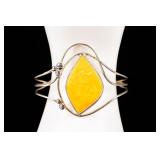 Jewelry Sterling Silver Amber Cuff Bracelet