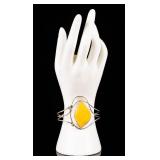 Jewelry Sterling Silver Amber Cuff Bracelet