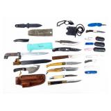 Knife Lot Of 15+ Folding & Fixed Blade Knives