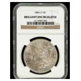 Coin 1884-O Morgan Silver Dollar NGC BU