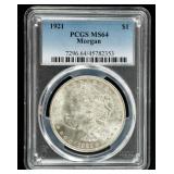 Coin 1921 Morgan Silver Dollar PCGS MS64