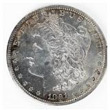 Coin 1891-S  Morgan Silver Dollar in Almost Unc.
