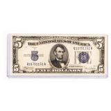 Currency 1934 $5 Silver Certificate AU