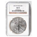 Coin 2013-W  American Silver Eagle NGC MS70