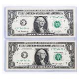 Coin (2) Federal Reserve Binary Notes Crisp Unc.